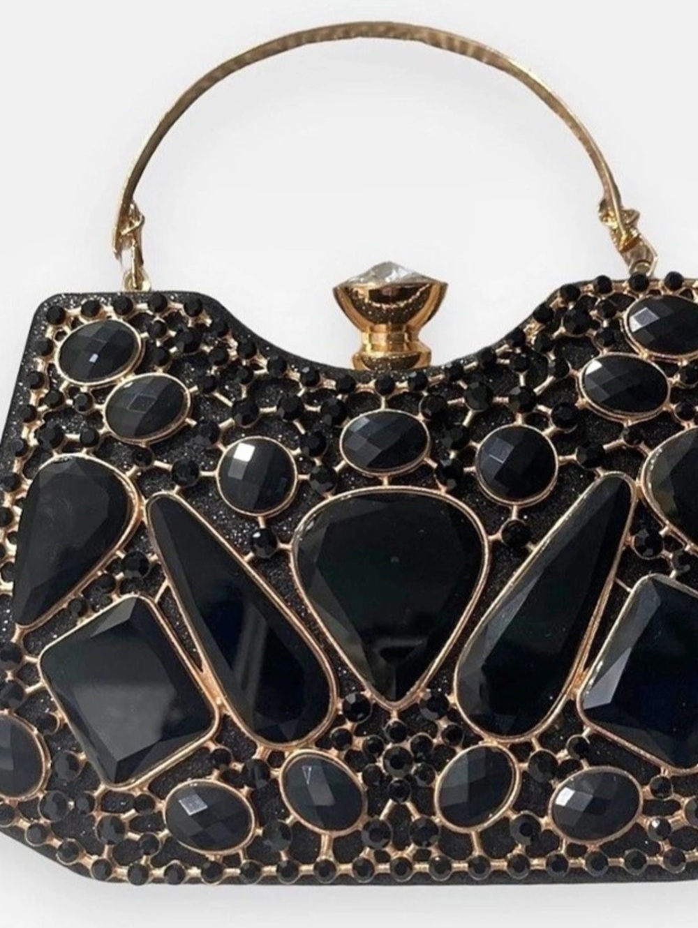 Black Embellished Frame Bag Like New